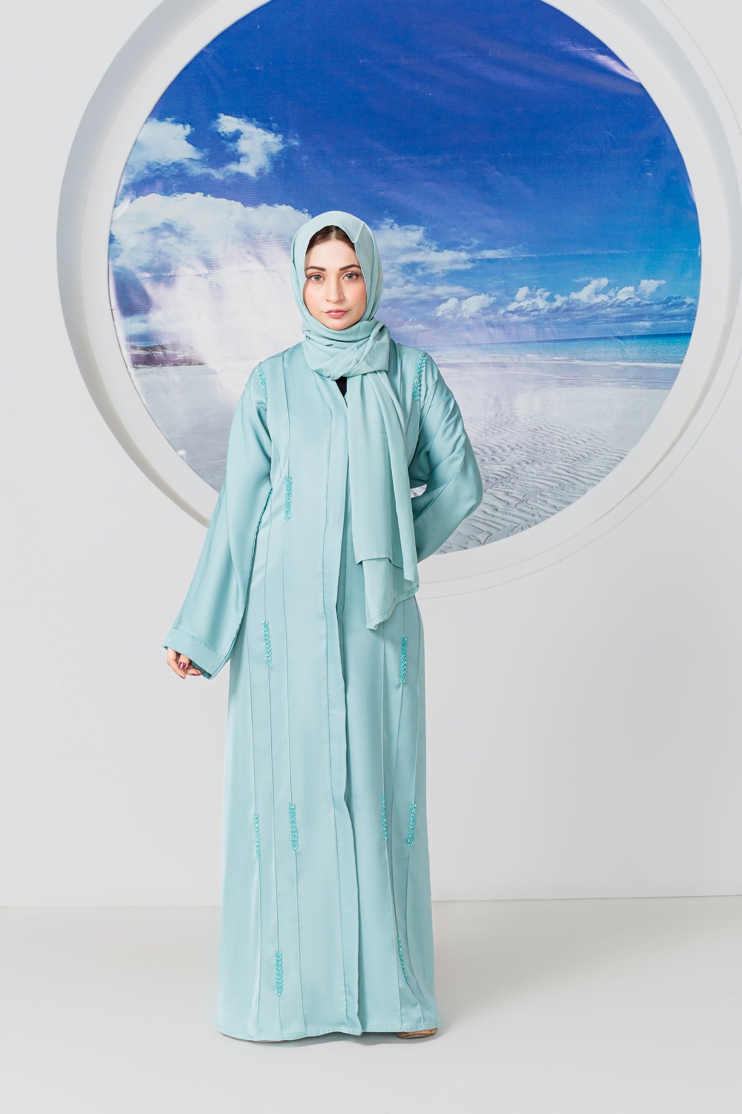 Olive Green Abaya with hijab