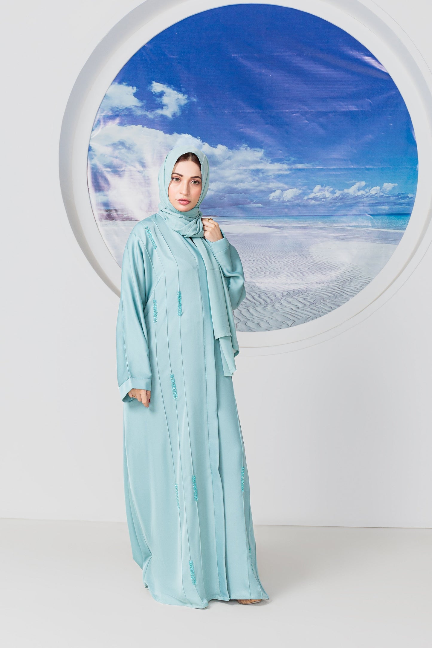 Olive Green Abaya with hijab