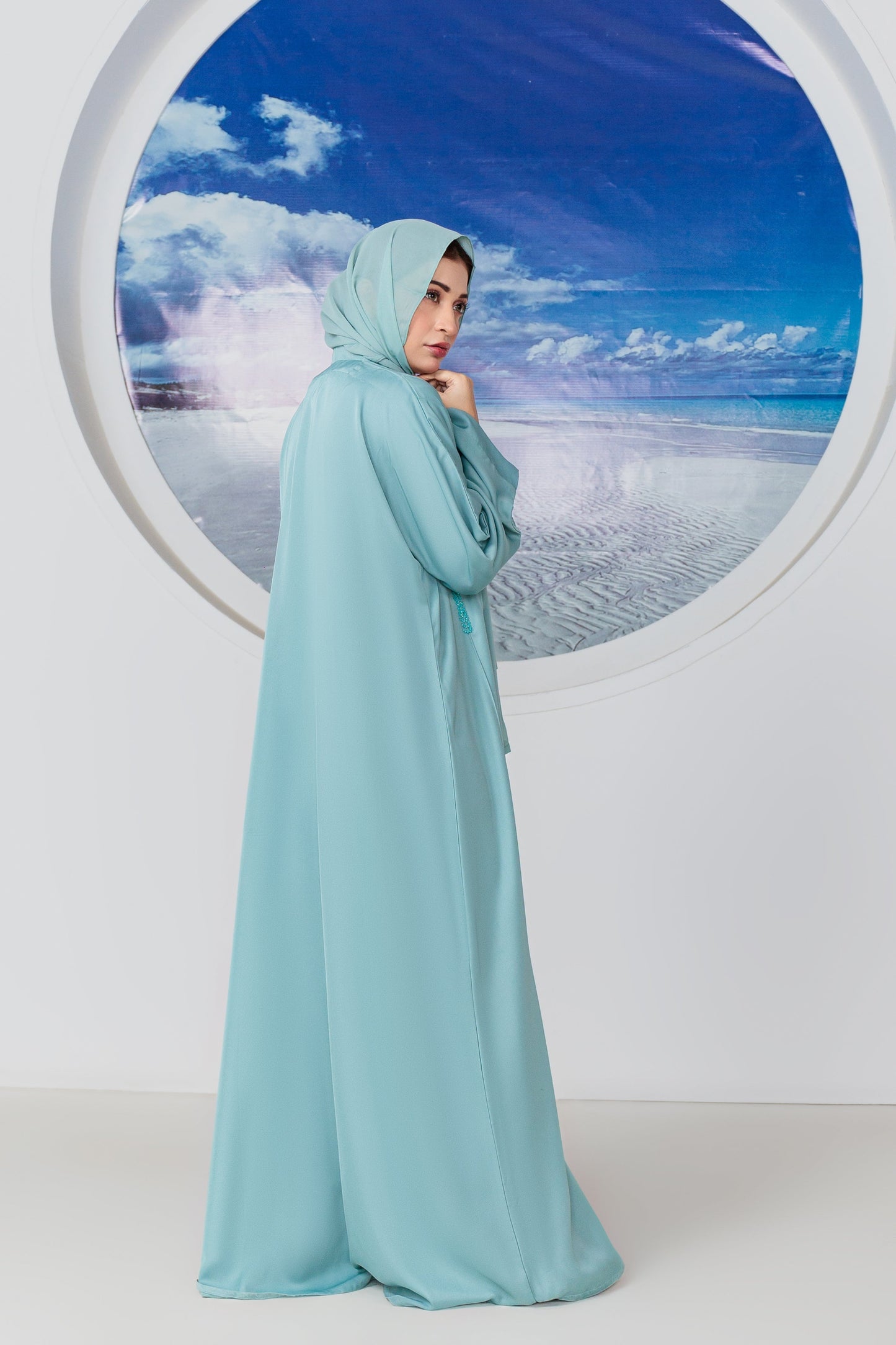 Olive Green Abaya with hijab