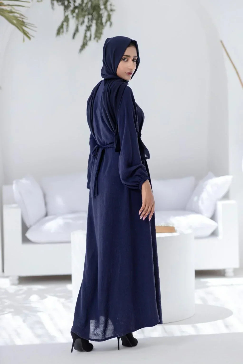 Navy Grace Abaya with Hijab