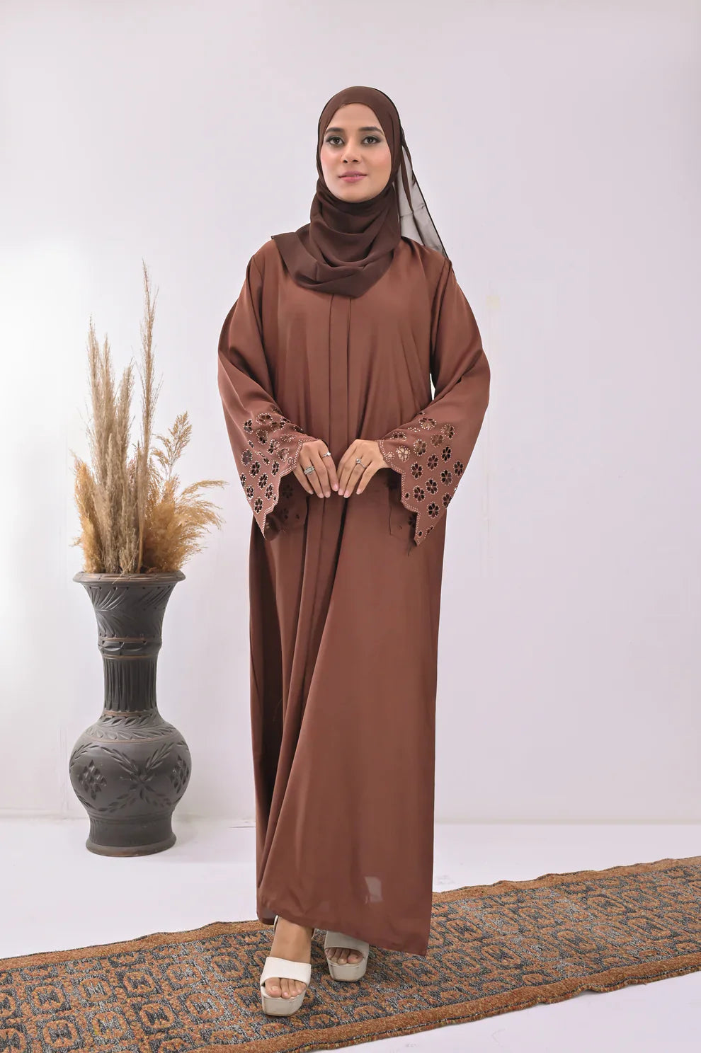 BAHAR Cutwork ABAYA with hijab