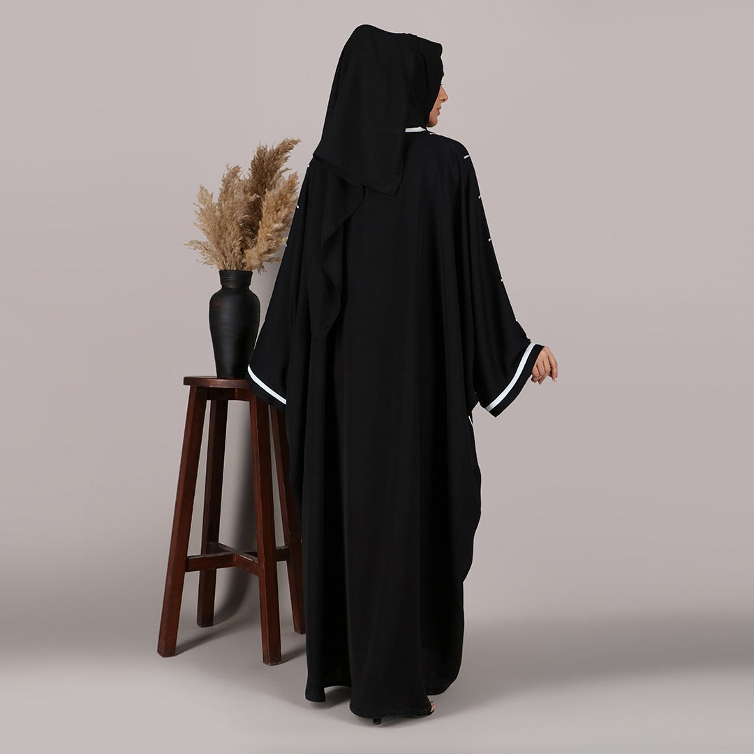 Black/White Charisma Abaya with Hijab