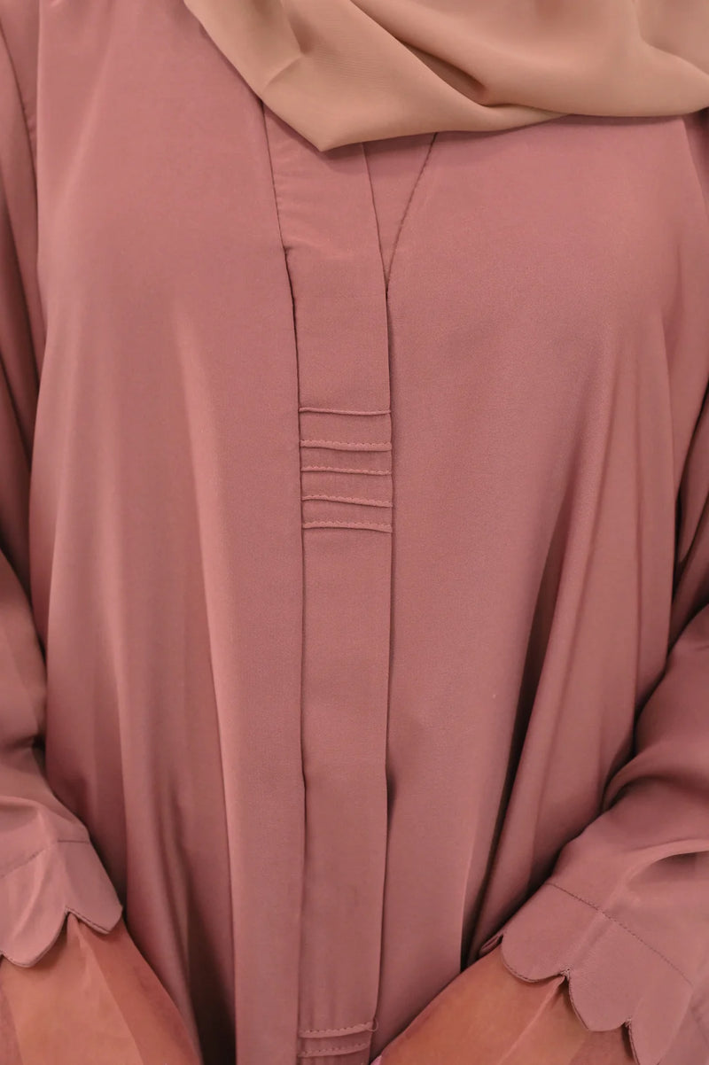 mena abaya with Organza Detailing