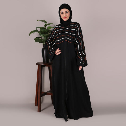 Black Wave Abaya with Hijab