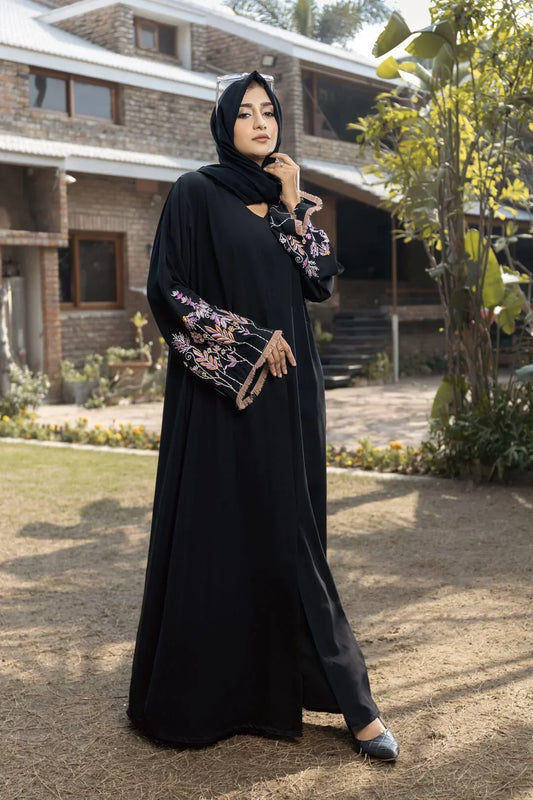 Aafrozah Black Abaya with Hijab