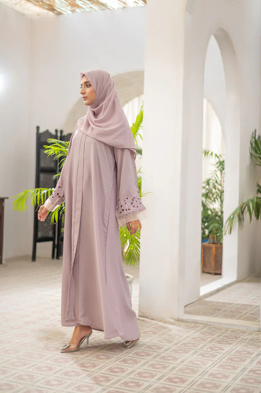 LACE SLEEVE ABAYA WITH HIJAB